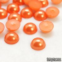 Полужемчужинки OrangeRed, 4x2мм, цвет ОРАНЖЕВЫЙ, 50 шт. - ScrapUA.com