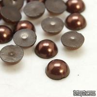 Полужемчужинки CoconutBrown, 4x2мм, цвет коричневый, 50 шт. - ScrapUA.com
