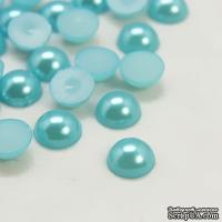 Полужемчужинки LightCyan, 8x3.5мм, цвет голубой, 50 шт.