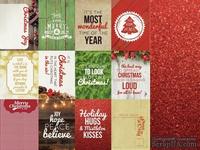 Двусторонний лист скрапбумаги от Kaisercraft - Basecoat Christmas Collection - Glitter, 12 карточек