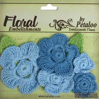 Набор вязаных цветов Petaloo - Crocheted Flowers Collection Blues - ScrapUA.com