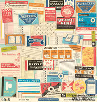 Лист двусторонней скрапбумаги от October Afternoon - “9 to 5” Collection - Steno Pad, 30х30 - ScrapUA.com