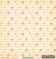 Лист двусторонней скрапбумаги от October Afternoon - “Cakewalk” Collection - Buttercream, 30х30 - ScrapUA.com