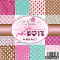 Набор односторонней бумаги от Wild Rose Studio - Girly Polka Dots Papers - 15х15 см