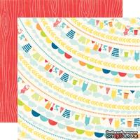Лист двусторонней бумаги от Echo Park - Clothes Line Paper, 30х30см - ScrapUA.com