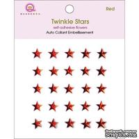 Кристаллы на клеевой основе Queen &amp; Co - Twinkle Self-Adhesive Embellishments Stars/Red - ScrapUA.com
