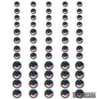 Половинки кристаллов на клеевой основе Queen & Co - Rhinestones Irridescent, 60 штук