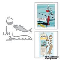 Ножи от Spellbinders - Die D-Lites Fishing Trip Etched Dies - ScrapUA.com