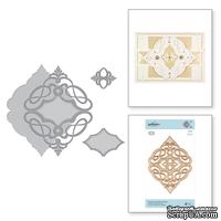 Ножи для вырубки от Spellbinders - Shapeabilities Marquise Diamond Pendant Etched Dies Vintage Treasures by Becca Feeken
