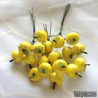 Яблочки маленькие, цвет желтый, 6 штук