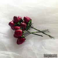 Земляника, цвет-бордово-розовый, пучок из 6 штук