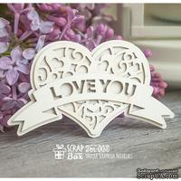 3d чипборд ScrapBox - Сердце с лентой Dm-003