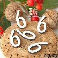 Деревянные фишки ScrapBox - Набор цифр 6 (5шт) Fl-024