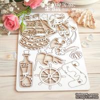 Чипборд ScrapBox - Набор пиратский малый с кораблем Hc-066
