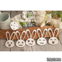 Чипборд ScrapBox - Набор Пять заячьих мордашек kawaii Hf-026 - ScrapUA.com