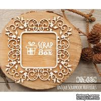 Чипборд ScrapBox - Ажурная новогодняя рамка с остролистом Hh-036 - ScrapUA.com