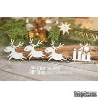 Чипборд ScrapBox - Олени в упряжке с подарками Hh-090 - ScrapUA.com