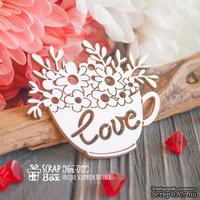 Чипборд ScrapBox - Чашка с цветами Love Hm-077