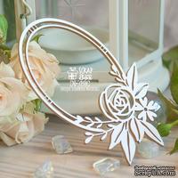 Чипборд ScrapBox - Овальная рамка с цветами Hr-098 - ScrapUA.com