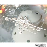 Чипборд ScrapBox - Бордюр с остролистом и звездами Hw-082 - ScrapUA.com