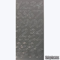 Контурные стикеры ЦИФРЫ БОЛЬШИЕ серебряные SCB 1500961