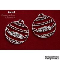 Чипборд Scrapiniec - Шарики Tinsel 01, 2 штуки