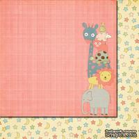 Лист двусторонней скрапбумаги от Fancy Pants Paper - Baby Mine How Tall
