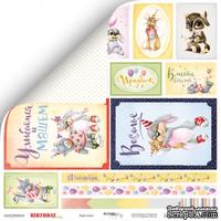 Лист двусторонней скрапбумаги от Scrapmir - Карточки из коллекции Birthday Party, 30x30 см - ScrapUA.com