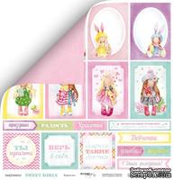 Лист двусторонней скрапбумаги от Scrapmir - Карточки из коллекции Sweet Girls, 30x30 см - ScrapUA.com