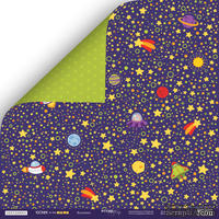 Лист двусторонней бумаги от Scrapmir - Вселенная - Ticket to the Moon, 30x30см  - ScrapUA.com