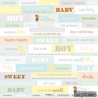 Лист односторонней бумаги от Scrapmir - Надписи (ENG) - Smile Baby, 30x30 см