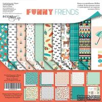 Набір двостороннього паперу від Scrapmir - Funny Friends, 20х20 см, 11шт.