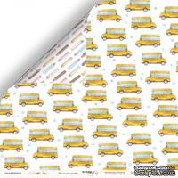 Лист двусторонней бумаги от Scrapmir - Школьный автобус из коллекции School Days, 30x30 см - ScrapUA.com