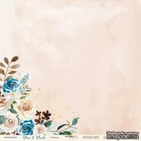 Лист односторонней бумаги с золотым тиснением от Scrapmir - Румянец - Blue &amp; Blush, 30x30 см - ScrapUA.com