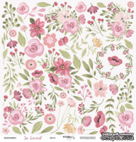 Лист односторонней бумаги для вырезания от Scrapmir - Цветы - So Loved, 30x30 см - ScrapUA.com