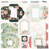 Лист двусторонней бумаги от Scrapmir - Конверты - Peaches &amp; Cream,  20х20см - ScrapUA.com