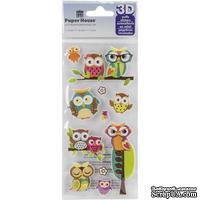 Наклейки от Paper House - Puffy Stickers - Owls, 7,6x16,5 см - ScrapUA.com
