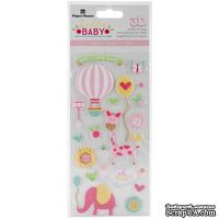 Наклейки от Paper House - Hello Baby Puffy Stickers - Pink Girl, 7,6x16,5 см - ScrapUA.com