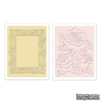Папки для тиснения и эмбоссинга от Sizzix - Roses &amp; Frame Set, 2 шт - ScrapUA.com