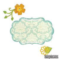 Лезвия Sizzix - Thinlits Die Set 6PK - Fancy Label &amp; Flowers, 6 шт. - ScrapUA.com
