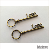Металлический ключик - LOVE, 8х2,5 см