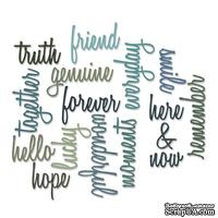 Лезвие от Sizzix - Tim Holtz - Thinlits Dies Script Friendship Words Collection pk of 16 - Слова - ScrapUA.com