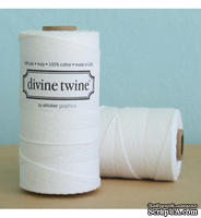 Хлопковый шнур от Divine Twine - Bright White, 1 мм, цвет белый, 1м - ScrapUA.com