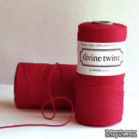 Хлопковый шнур от Divine Twine - Red Solid, 1 мм, цвет красный, 1м - ScrapUA.com