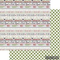 Лист двусторонней бумаги Teresa Collins - Candy Cane Lane - Word Art, размер 30х30 см - ScrapUA.com