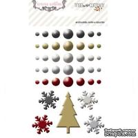 Эмалевые украшения Teresa Collins - Tinsel and Company - Enamel Dots and Shapes, 40 штук