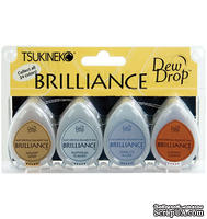 Набор чернил для штампинга Tsukineko - Brilliance Dew Drops - Planetarium, 4 штуки