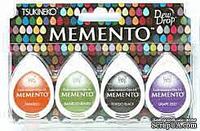 Набор чернил для штампинга Tsukineko - Memento Dew Drops - Jelly Beans, 4 штуки