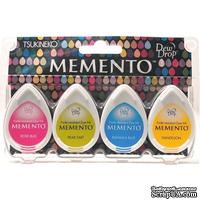 Набор чернил для штампинга Tsukineko - Memento Dew Drops - Beach Party, 4 штуки