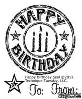 Набор акриловых штампов Technique Tuesday - Happy Birthday Seal (TT-A-HBS) - ScrapUA.com